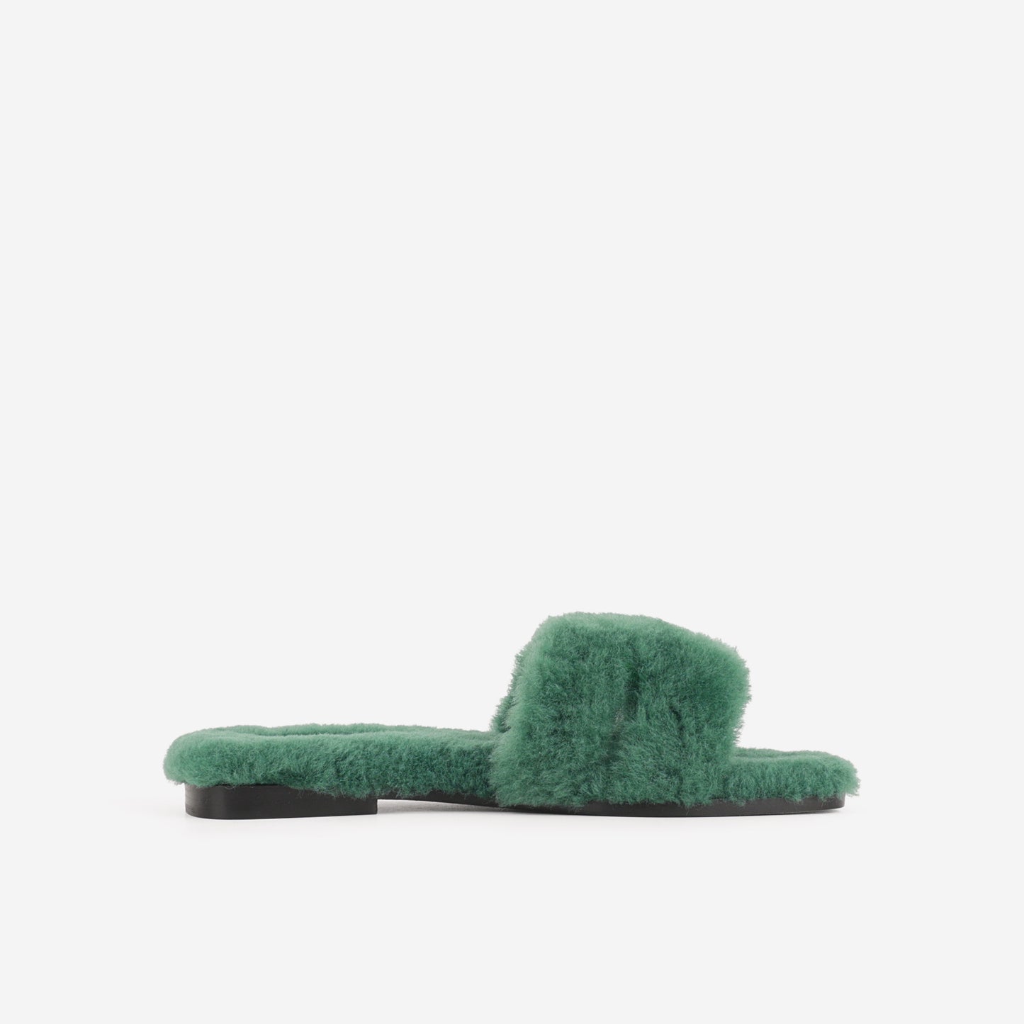 Hermes Oran Sandals - Vert Anglais Shearling | Size 36.5