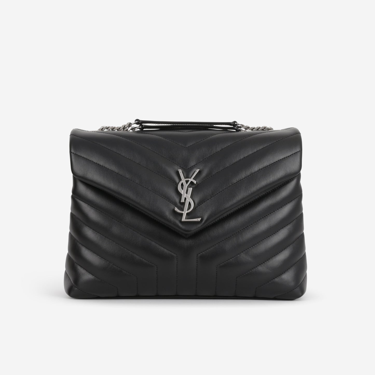 Saint Laurent Large Loulou - Black Lambskin | Silver Hardware