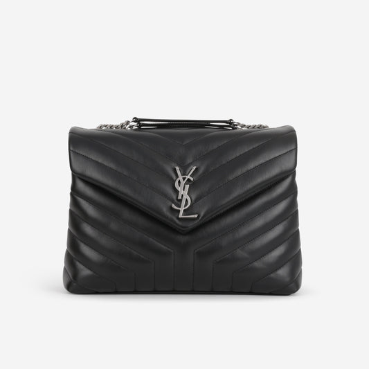 Saint Laurent Large Loulou - Black Lambskin | Silver Hardware