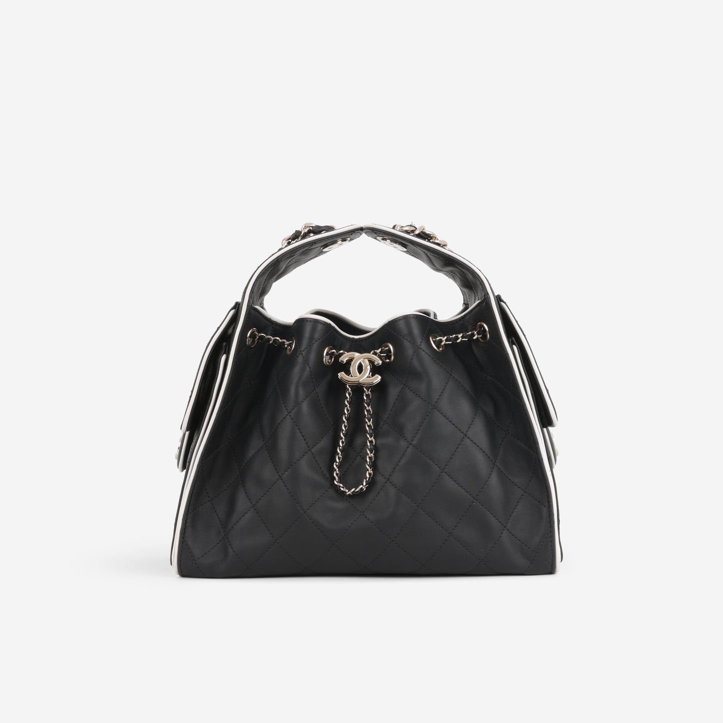 Chanel SS26 Small 25 Hobo - Black / White Calfskin | Gold Hardware