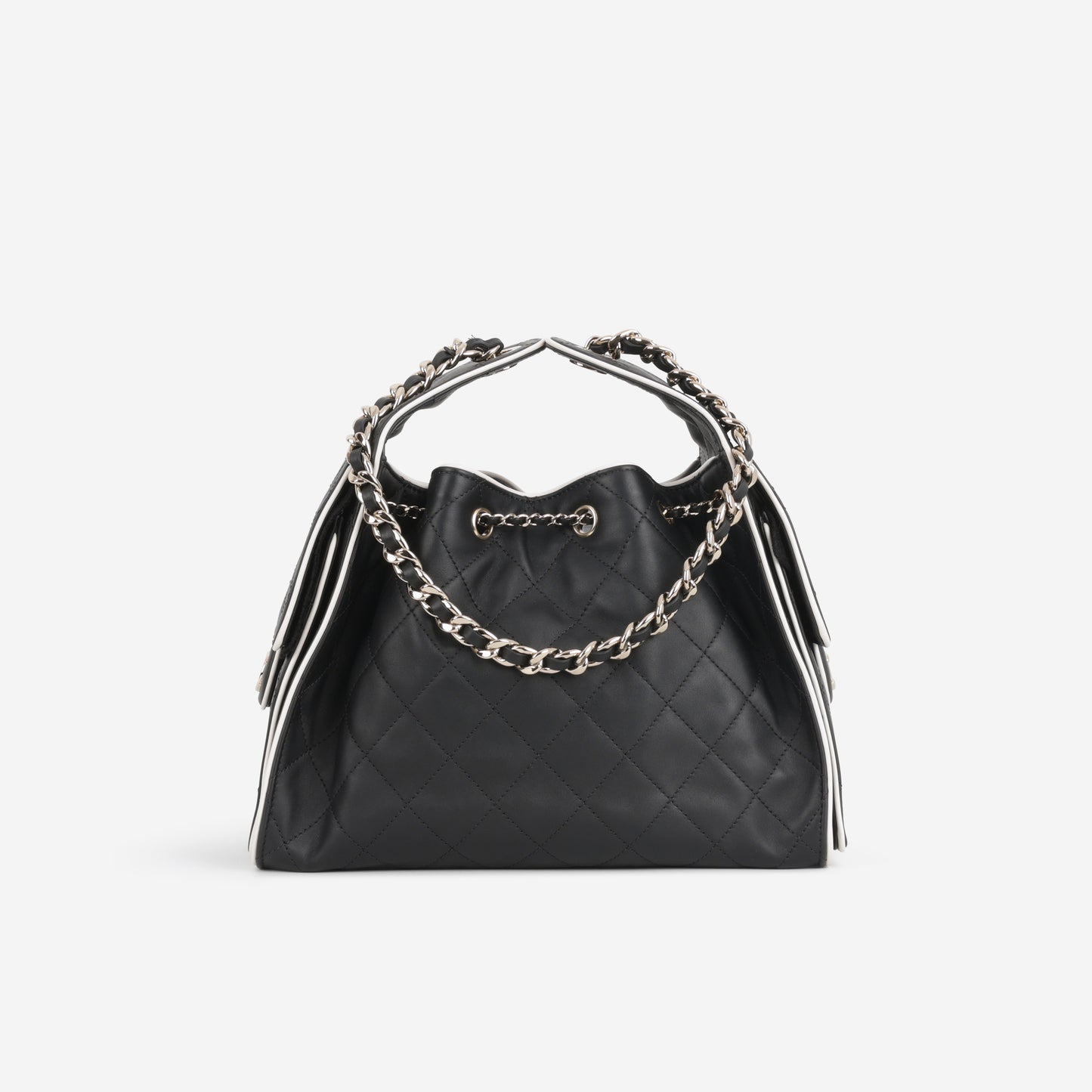 Chanel SS26 Small 25 Hobo - Black / White Calfskin | Gold Hardware