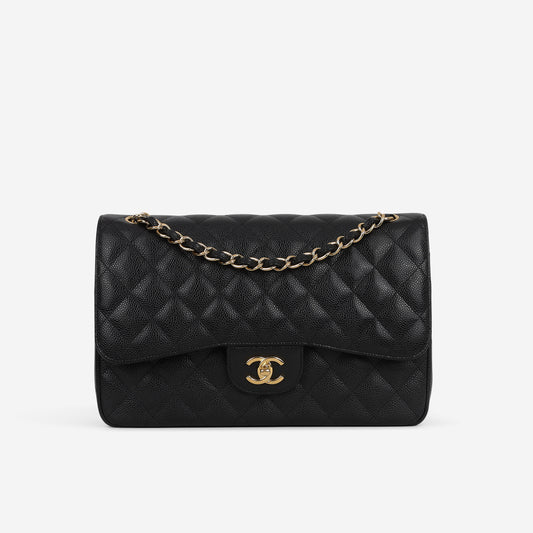 Chanel Jumbo Classic Flap - Black Caviar | Gold Hardware