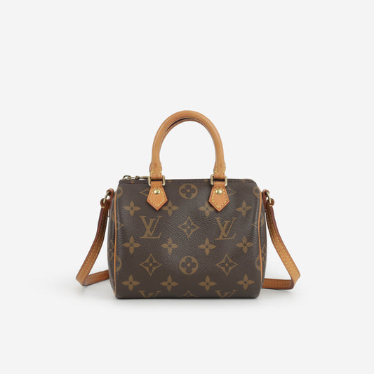 Louis Vuitton Nano Speedy Bandouliere - Monogram Canvas | Gold Hardware - Bagista