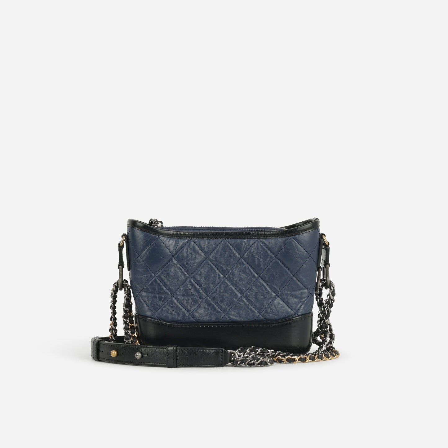 Chanel Small Gabrielle Bag - Navy / Black Aged Calfskin | Mixed Hardware