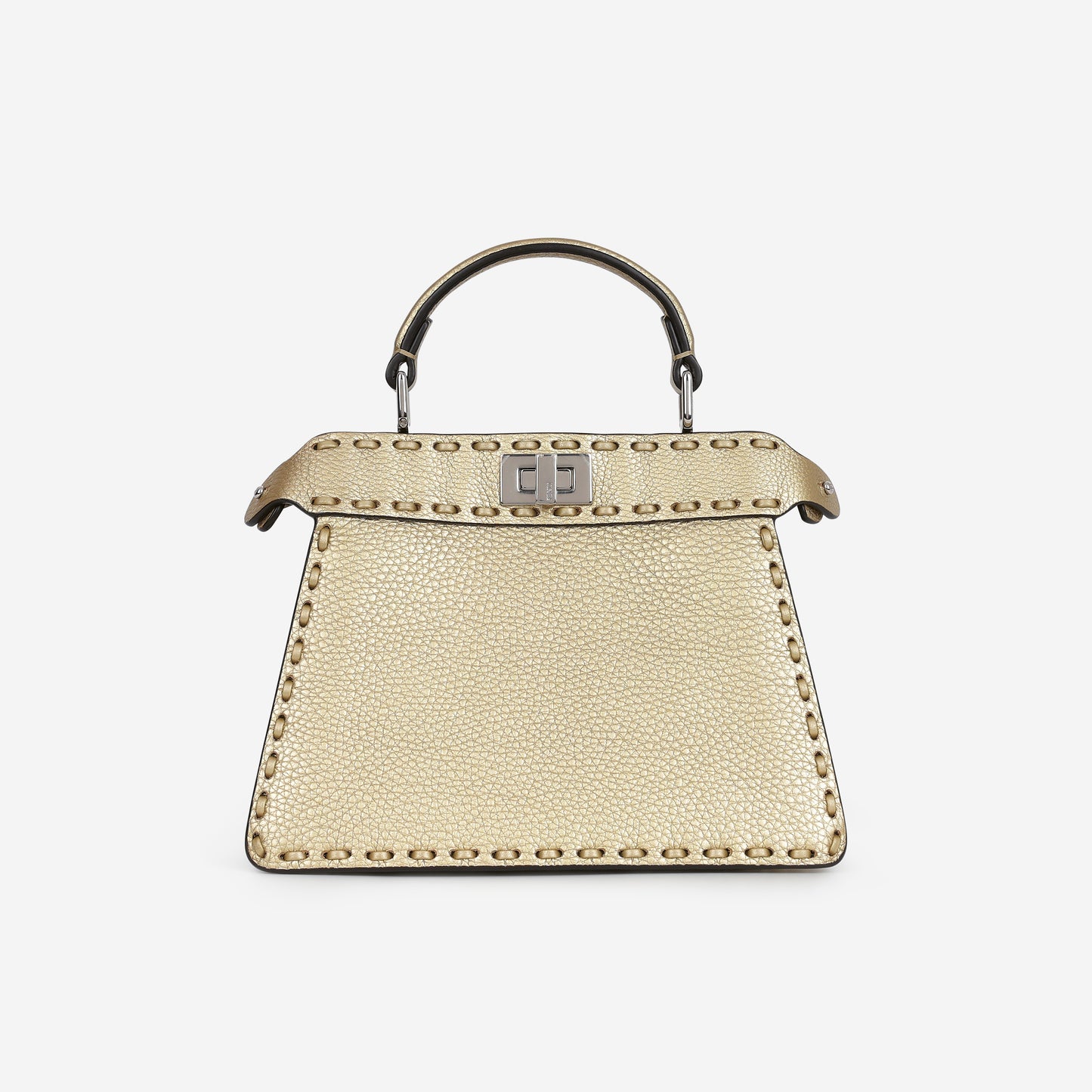 Fendi Petite Peekaboo ISeeU - Gold Grained Calfskin | Silver Hardware