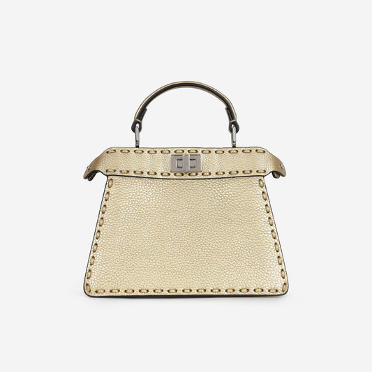 Fendi Petite Peekaboo ISeeU - Gold Grained Calfskin | Silver Hardware