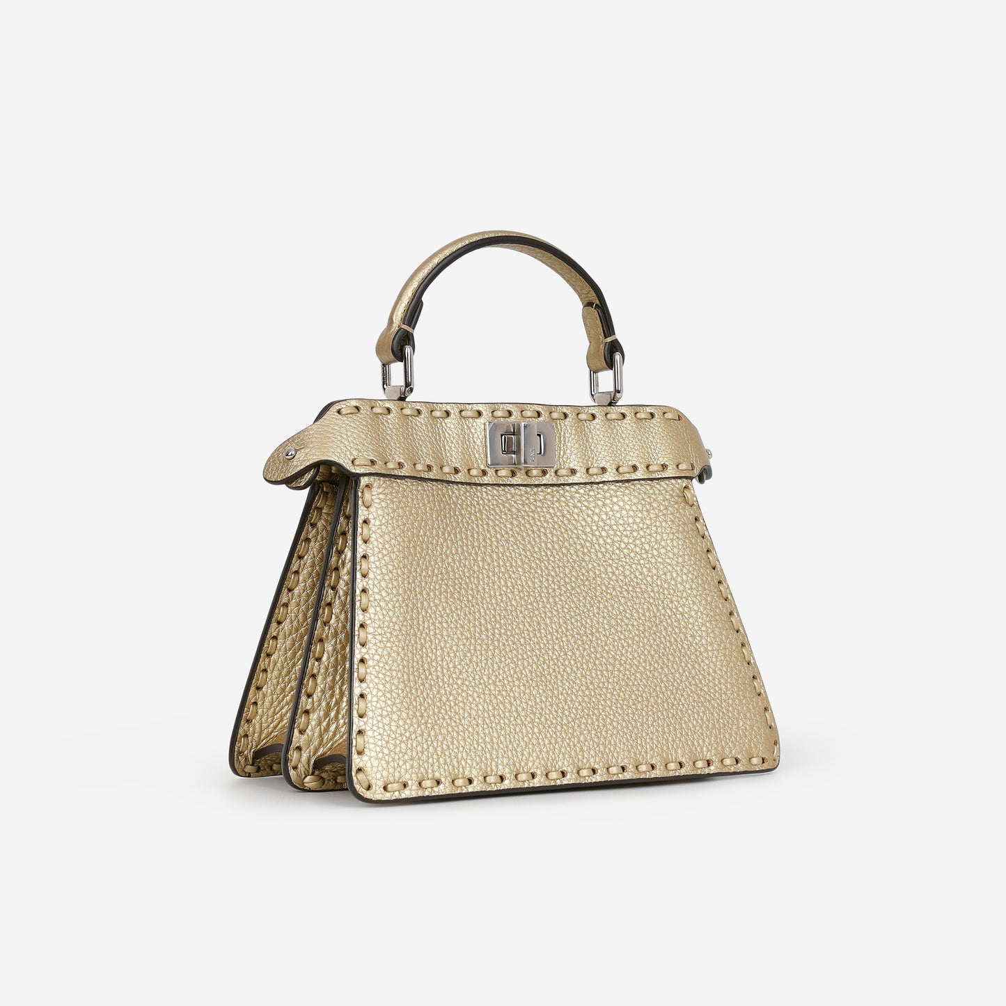Fendi Petite Peekaboo ISeeU - Gold Grained Calfskin | Silver Hardware