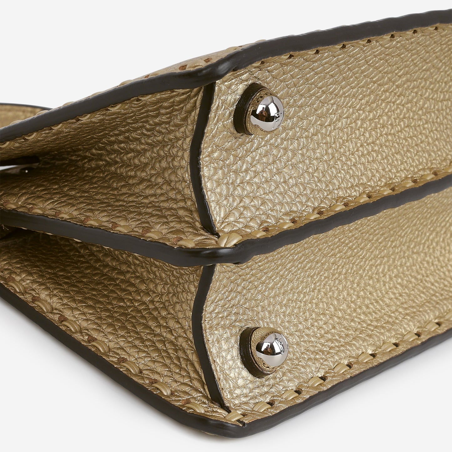 Fendi Petite Peekaboo ISeeU - Gold Grained Calfskin | Silver Hardware