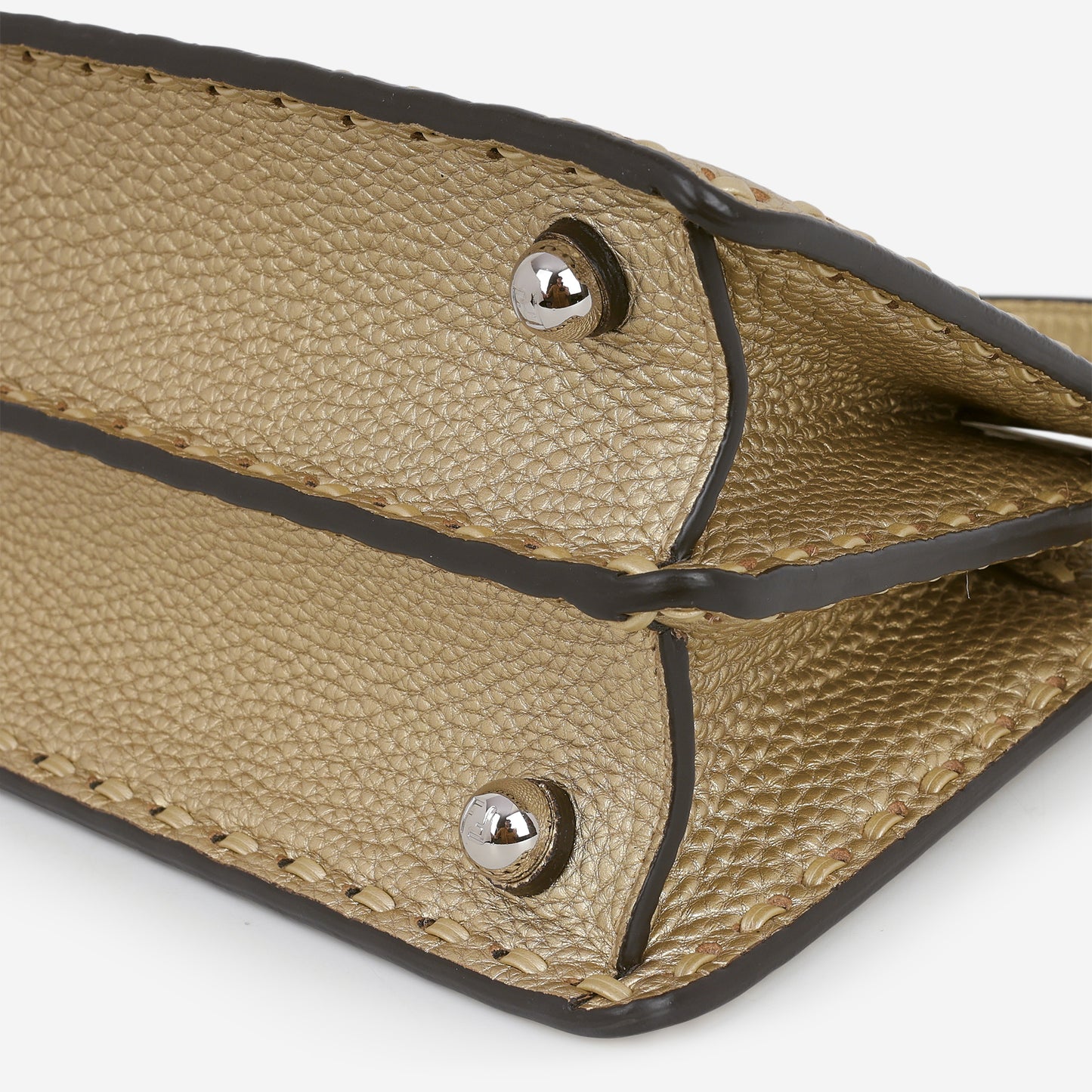 Fendi Petite Peekaboo ISeeU - Gold Grained Calfskin | Silver Hardware