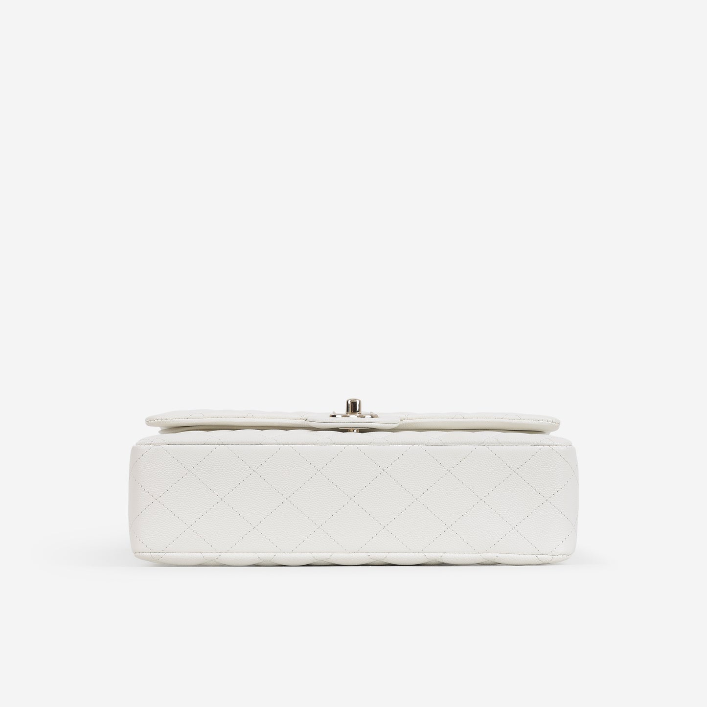 Chanel Medium Classic Flap - White Caviar | Champagne Gold Hardware