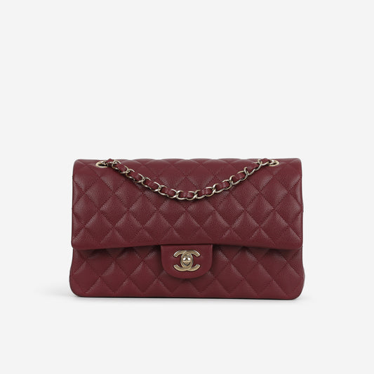 Chanel Medium Classic Flap - Burgundy Caviar | Champagne Gold Hardware - Bagista