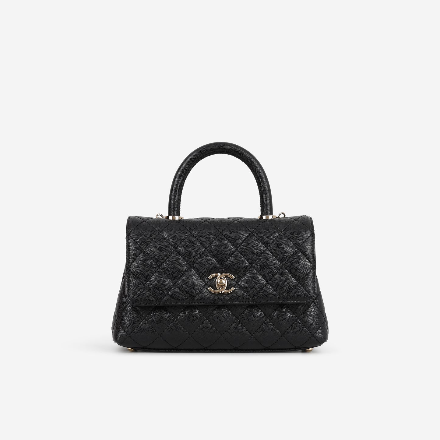 Chanel Small Coco Handle - Black Caviar | Champagne Gold Hardware