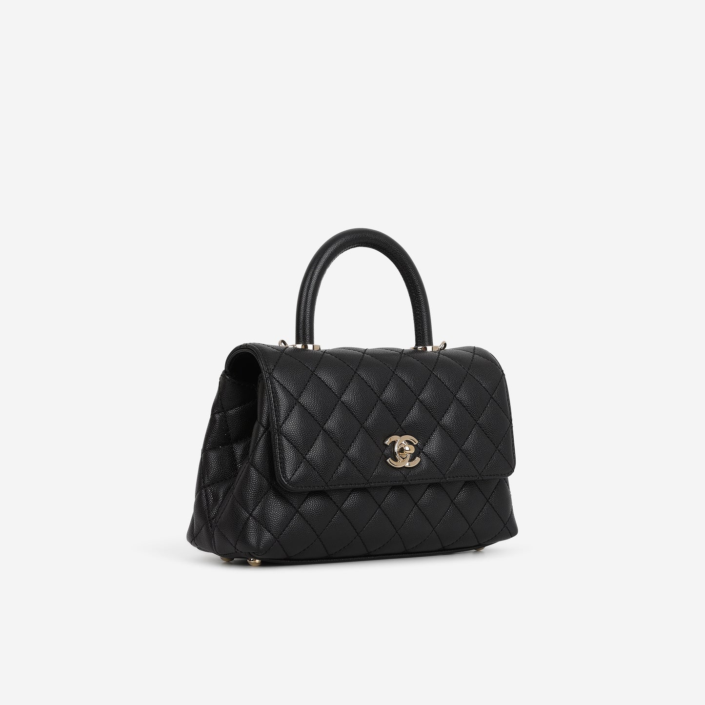Chanel Small Coco Handle - Black Caviar | Champagne Gold Hardware
