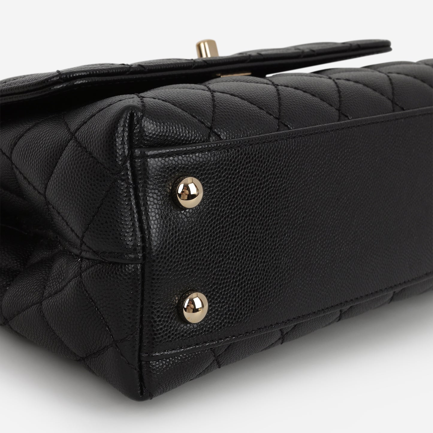 Chanel Small Coco Handle - Black Caviar | Champagne Gold Hardware