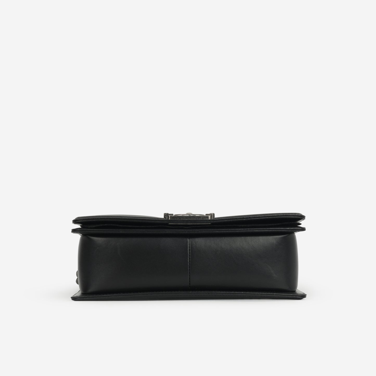 Chanel Old Medium Boy Bag - Black Lambskin | Ruthenium Hardware