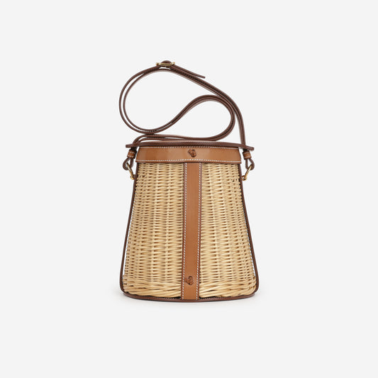 Hermès Farming Picnic Bag - Osier Wicker / Fauve Barenia | Gold Hardware