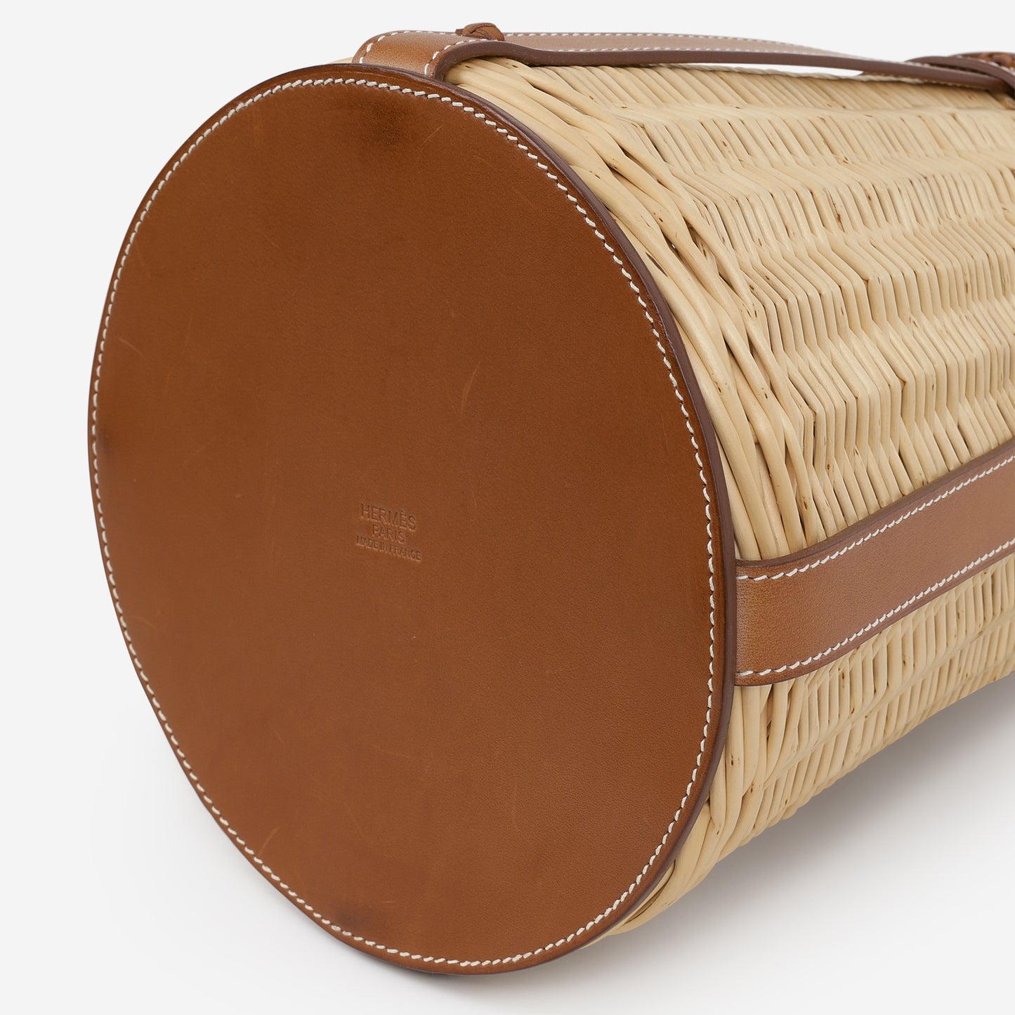 Hermès Farming Picnic Bag - Osier Wicker / Fauve Barenia | Gold Hardware