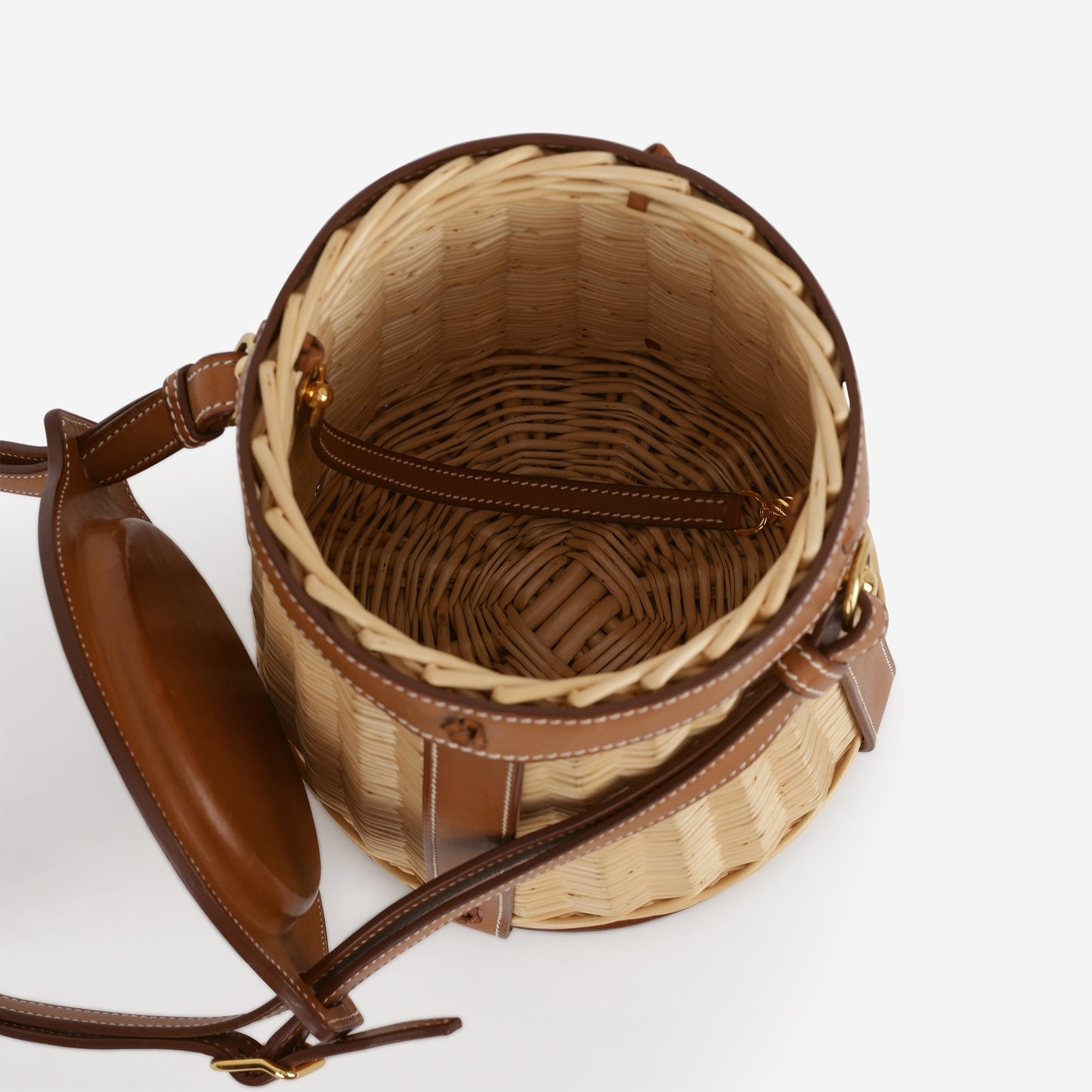 Hermès Farming Picnic Bag - Osier Wicker / Fauve Barenia | Gold Hardware