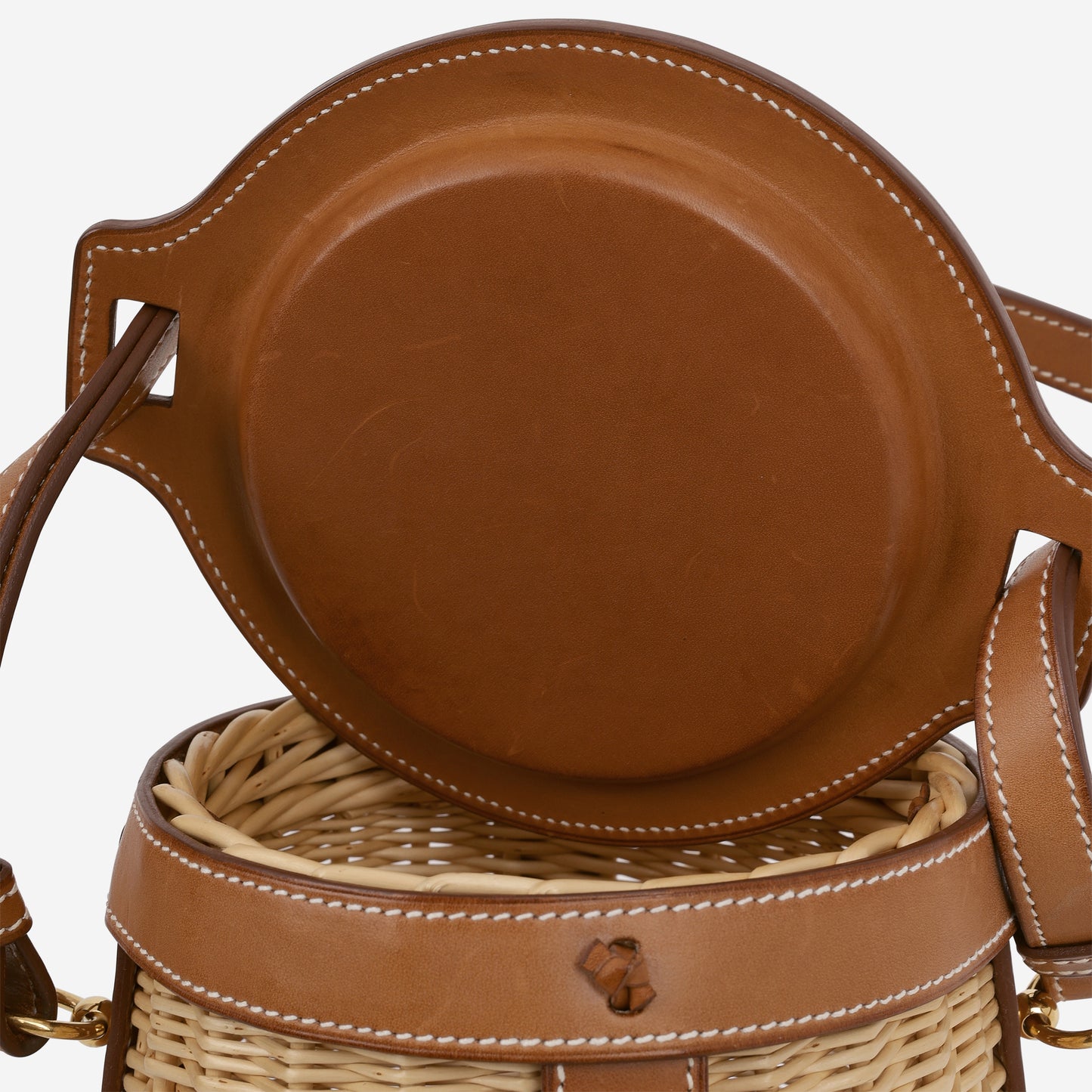 Hermès Farming Picnic Bag - Osier Wicker / Fauve Barenia | Gold Hardware