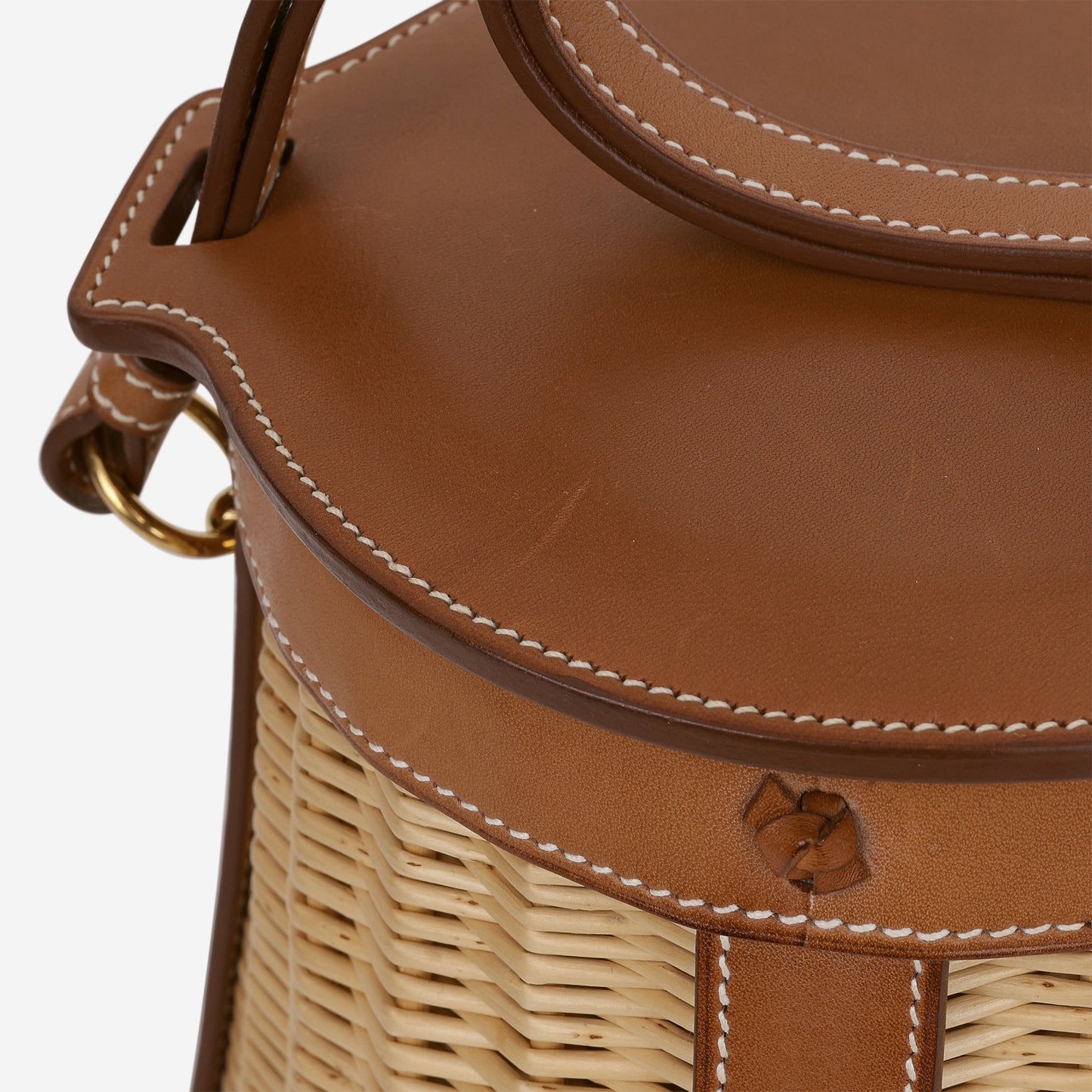Hermès Farming Picnic Bag - Osier Wicker / Fauve Barenia | Gold Hardware