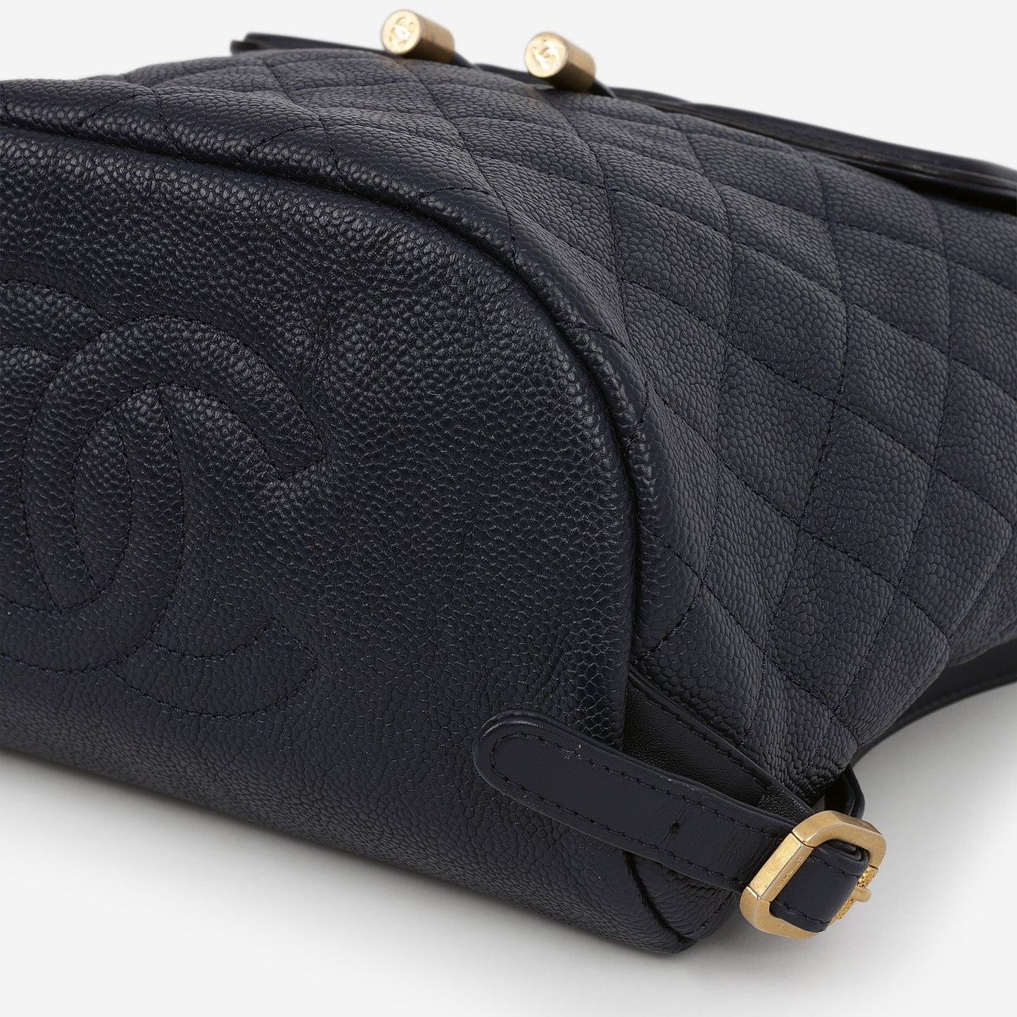 Chanel Filigree CC Backpack - Navy Caviar | Aged Gold Hardware