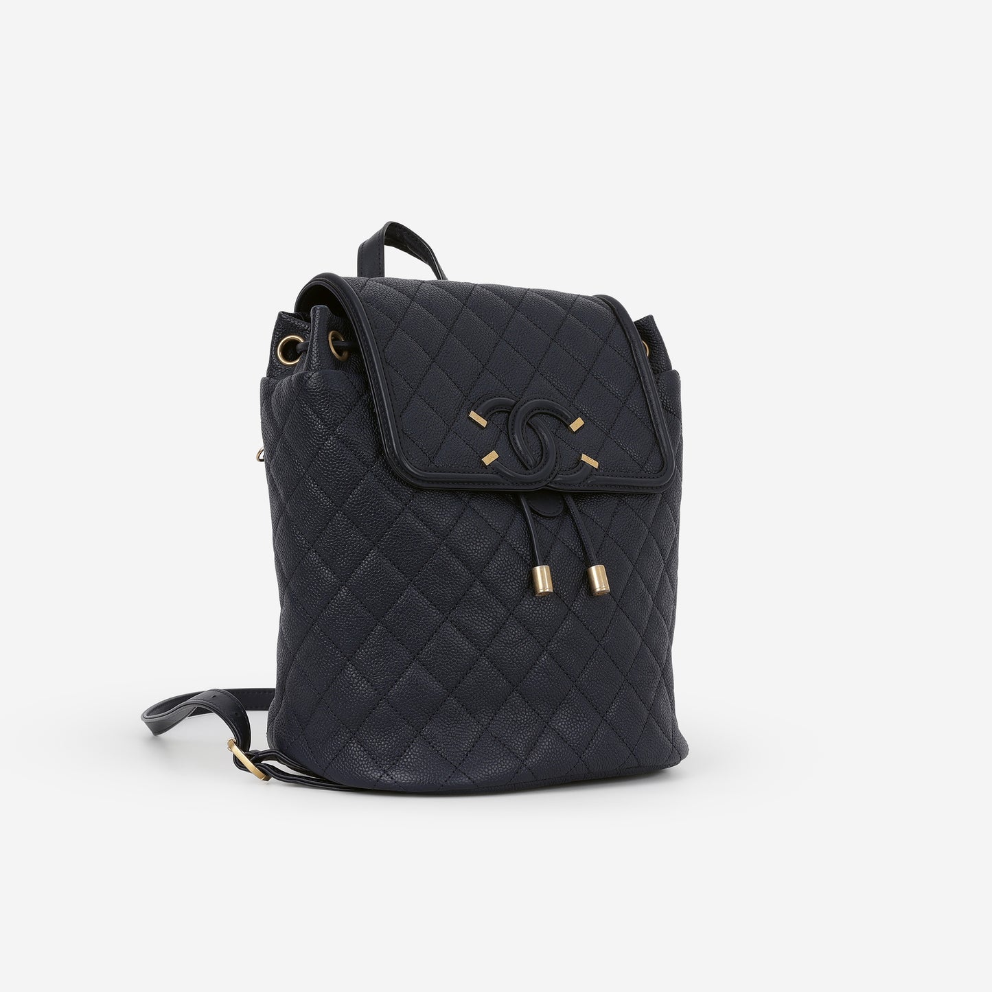 Chanel Filigree CC Backpack - Navy Caviar | Aged Gold Hardware