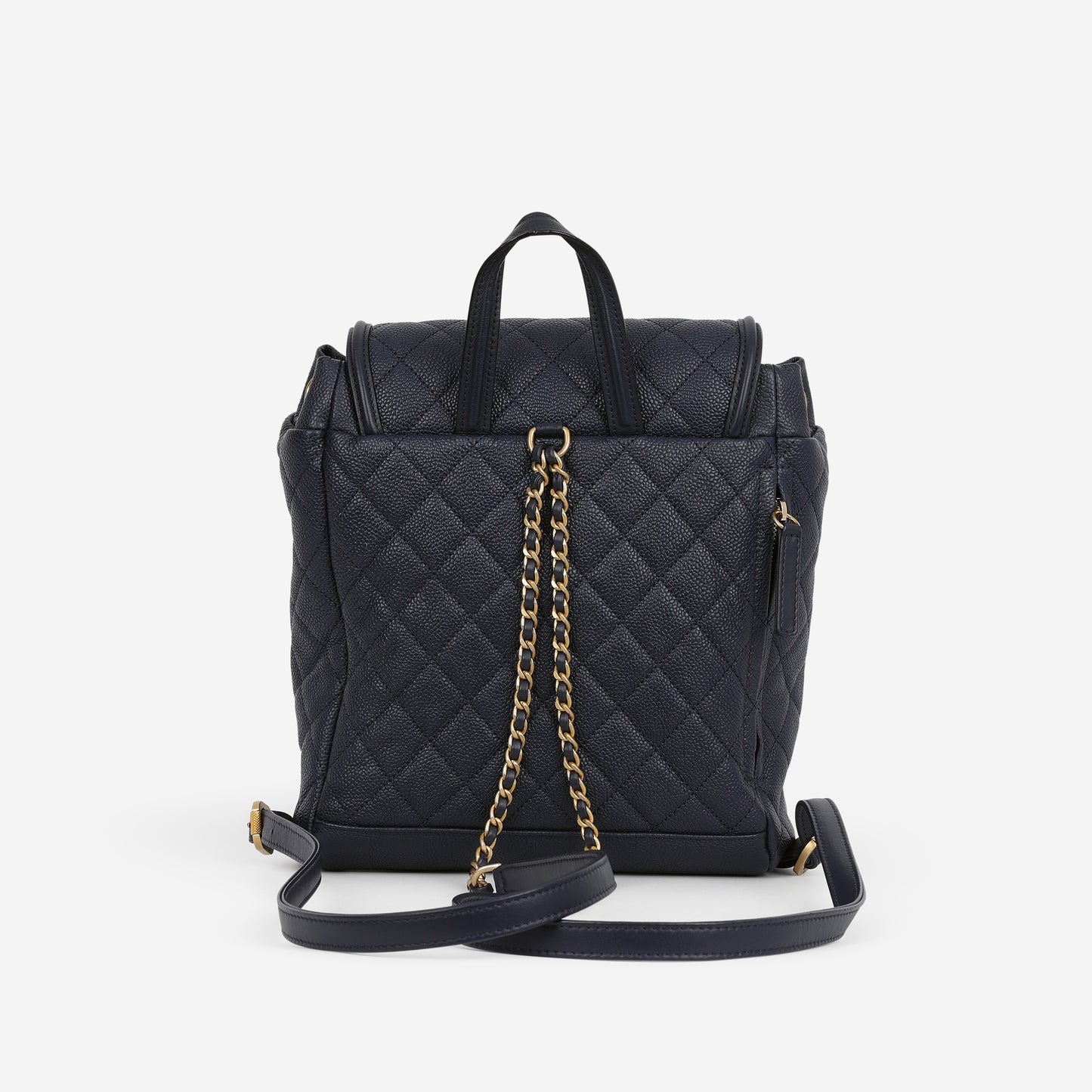 Chanel Filigree CC Backpack - Navy Caviar | Aged Gold Hardware