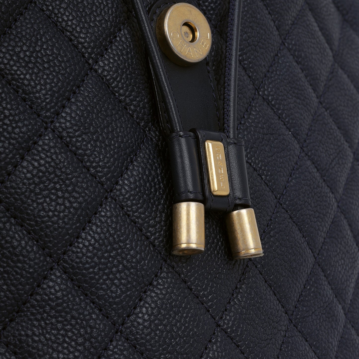 Chanel Filigree CC Backpack - Navy Caviar | Aged Gold Hardware