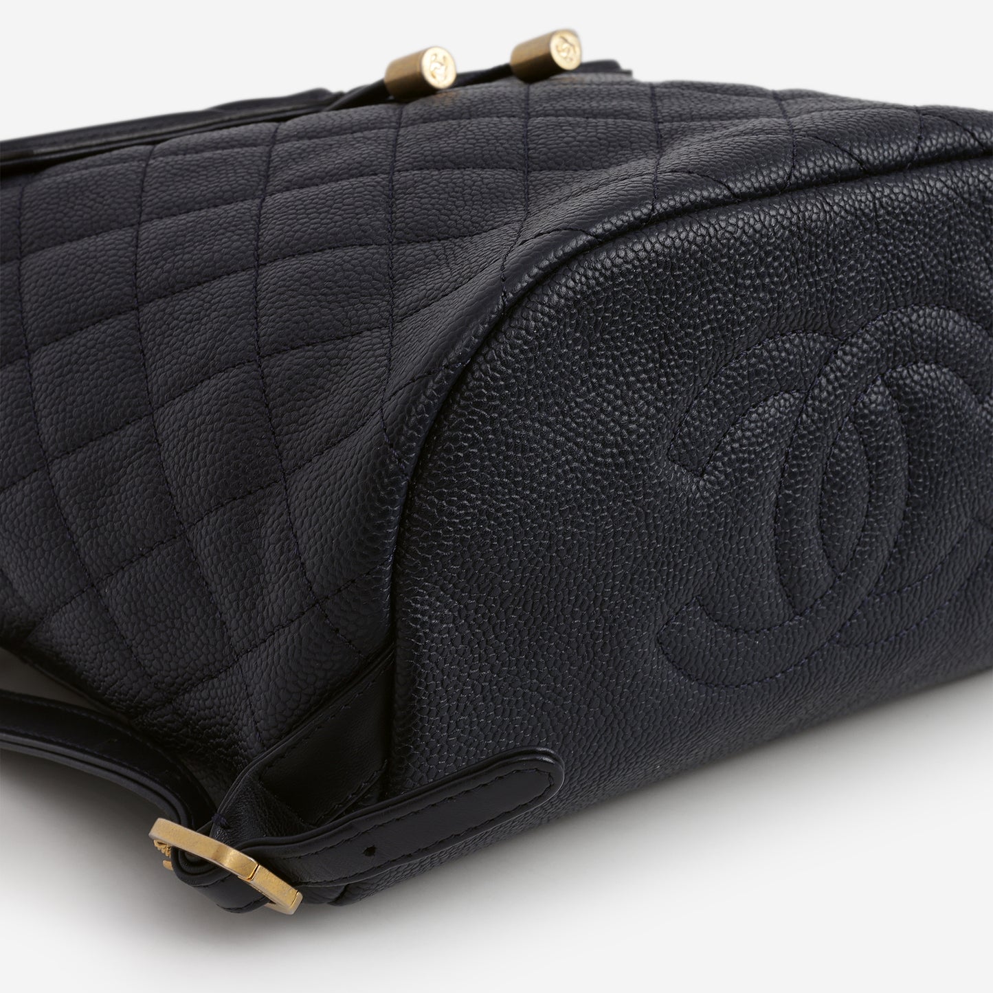 Chanel Filigree CC Backpack - Navy Caviar | Aged Gold Hardware