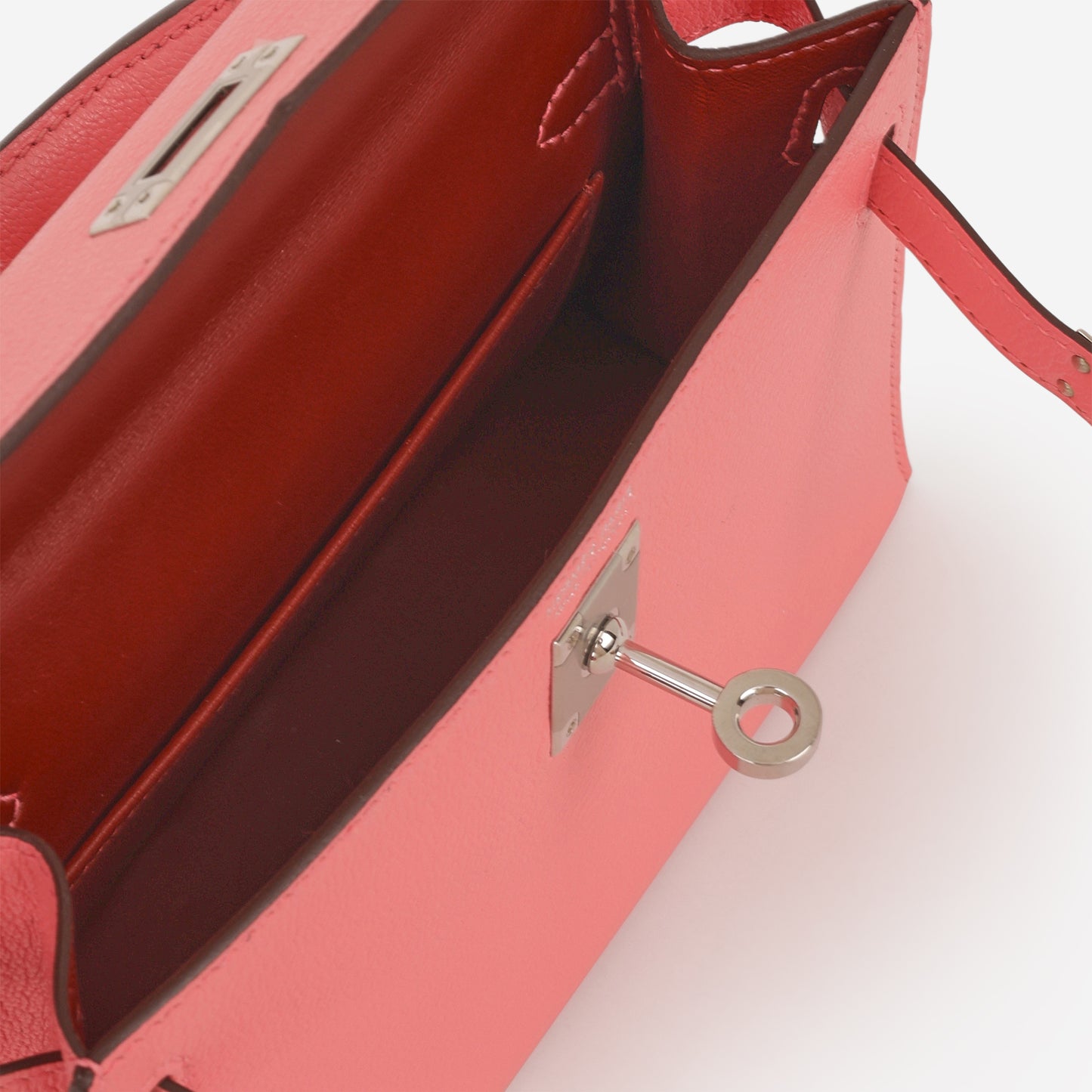 Hermès Verso Mini Kelly - Rose D'ete Chevre / Rouge Venetian Interior | Palladium Hardware