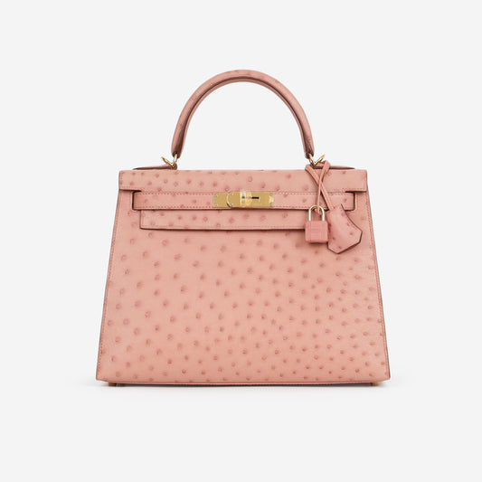 Hermès Kelly 28 - Terre Cuite Ostrich | Gold Hardware