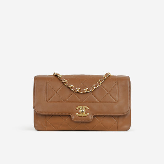 Chanel Vintage Small Diana Flap - Brown Lambskin | Gold Hardware