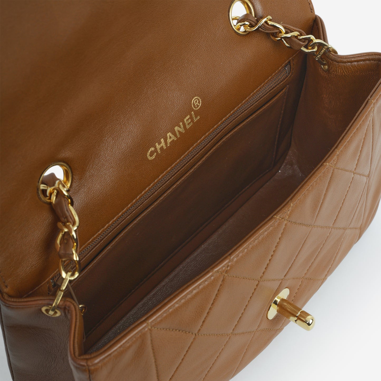 Chanel Vintage Small Diana Flap - Brown Lambskin | Gold Hardware