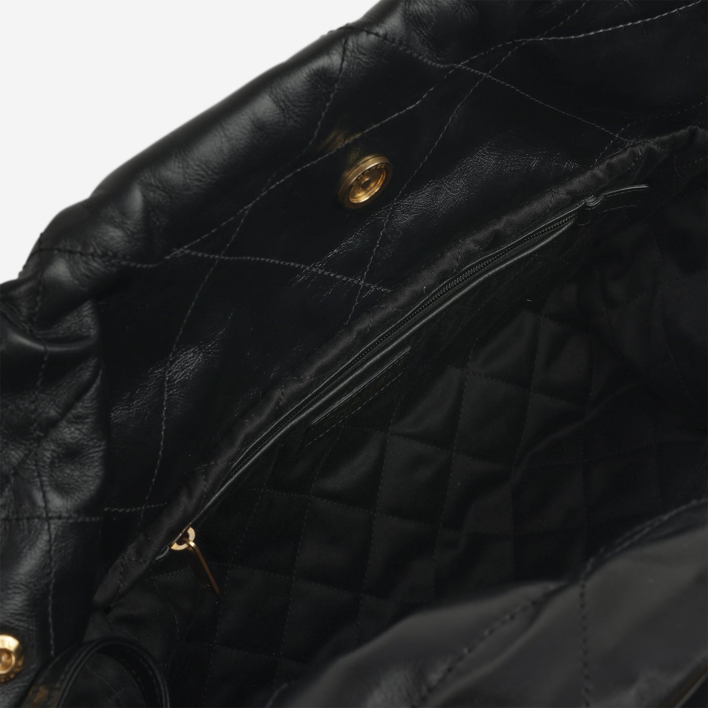 Chanel Medium 22 Hobo - Black Shiny Calfskin | Aged Gold Hardware