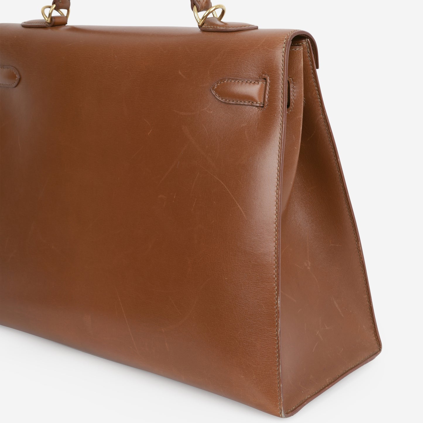 Hermès Vintage Kelly 35 Sellier - Noisette Box Calf | Gold Hardware
