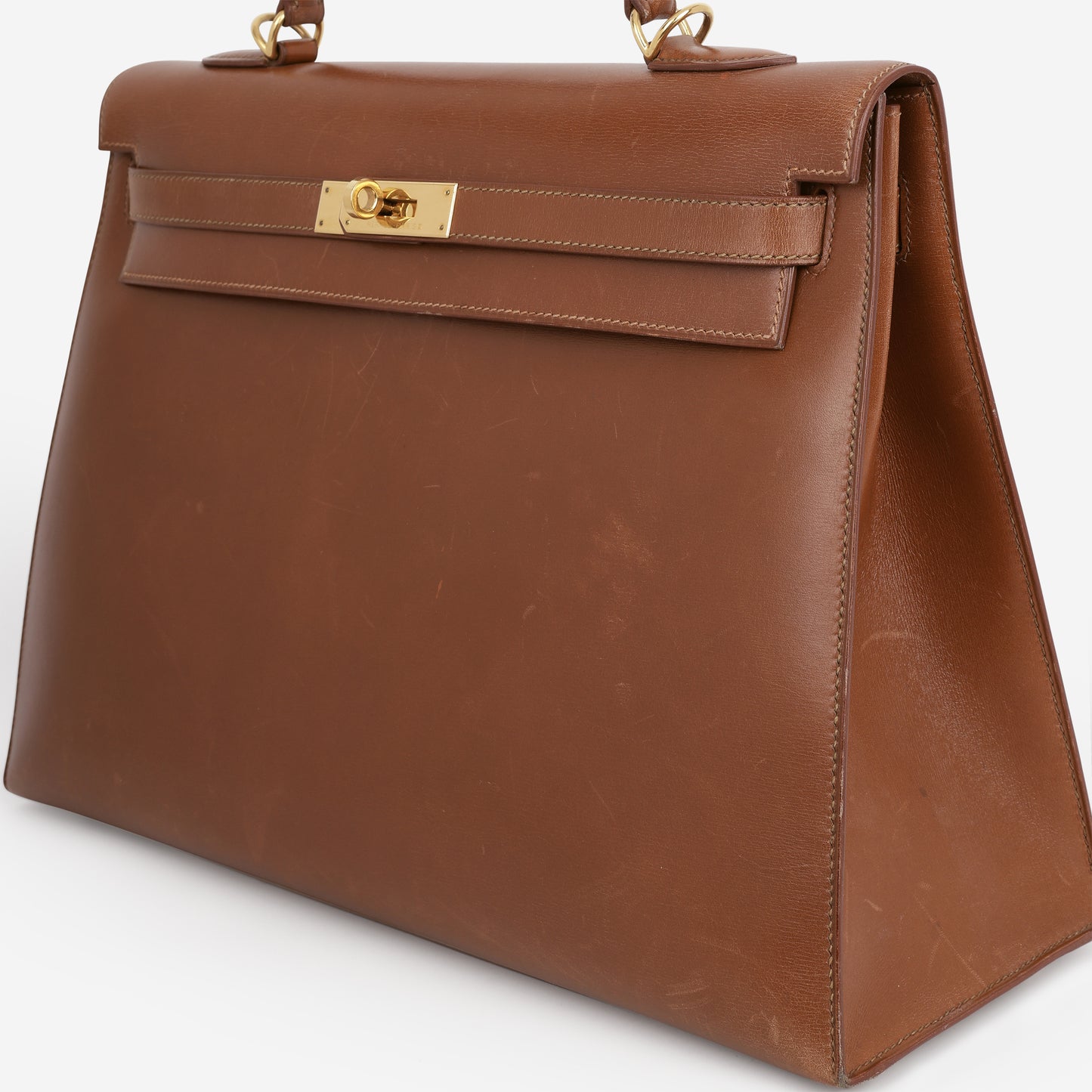 Hermès Vintage Kelly 35 Sellier - Noisette Box Calf | Gold Hardware