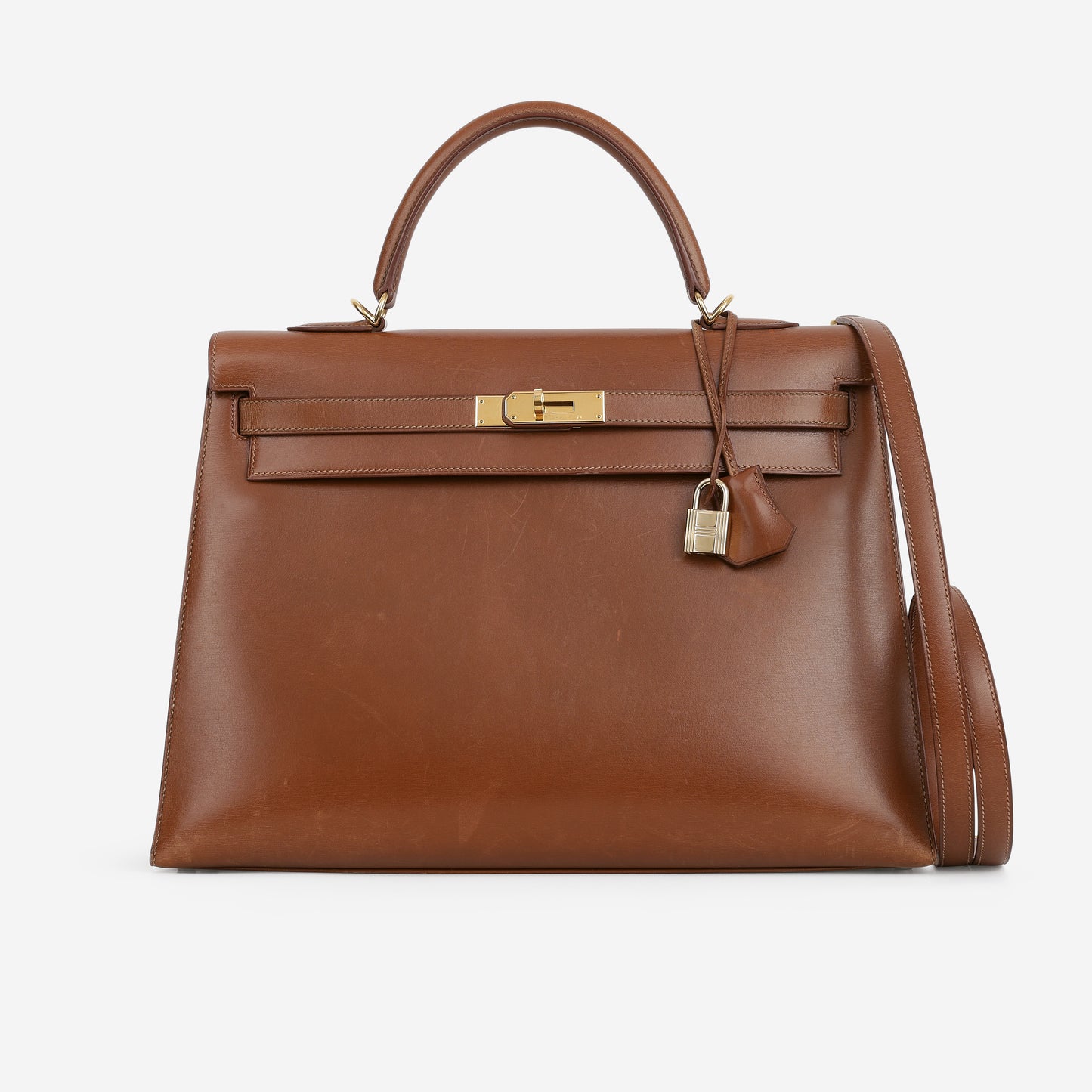 Hermès Vintage Kelly 35 Sellier - Noisette Box Calf | Gold Hardware