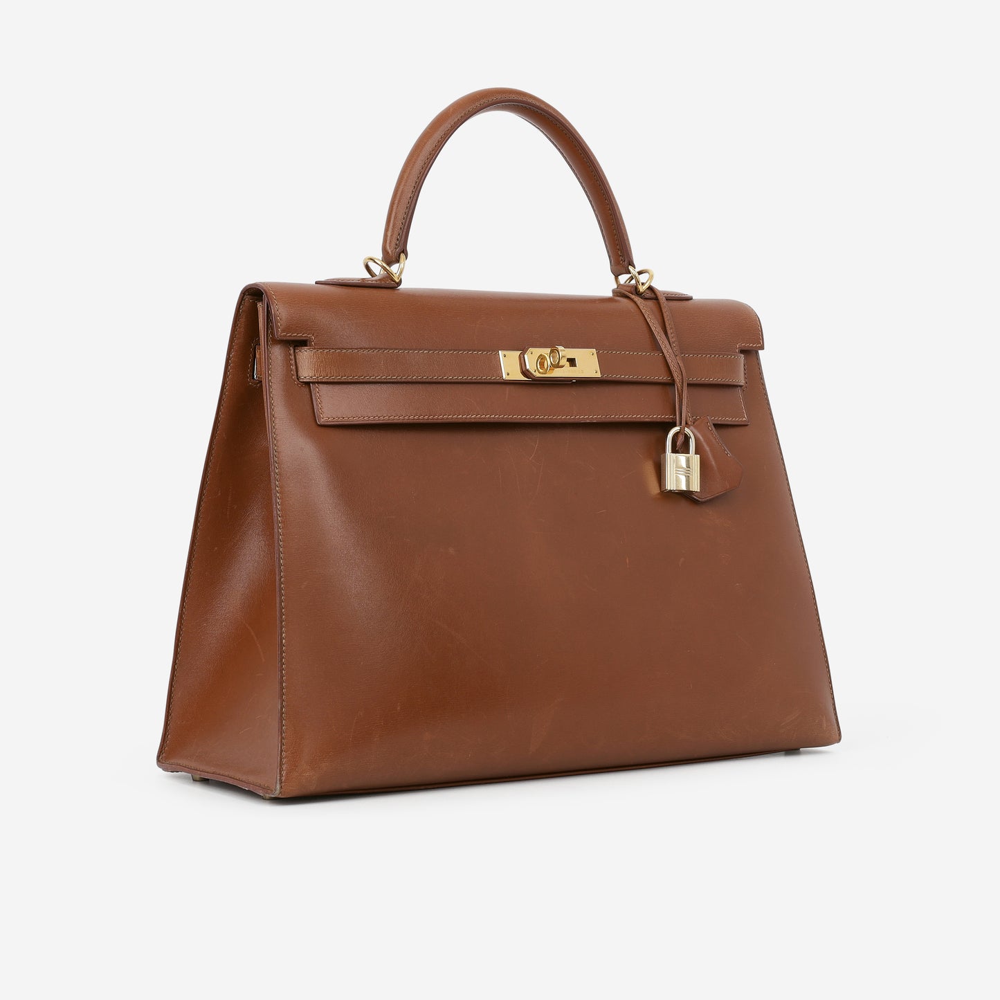 Hermès Vintage Kelly 35 Sellier - Noisette Box Calf | Gold Hardware
