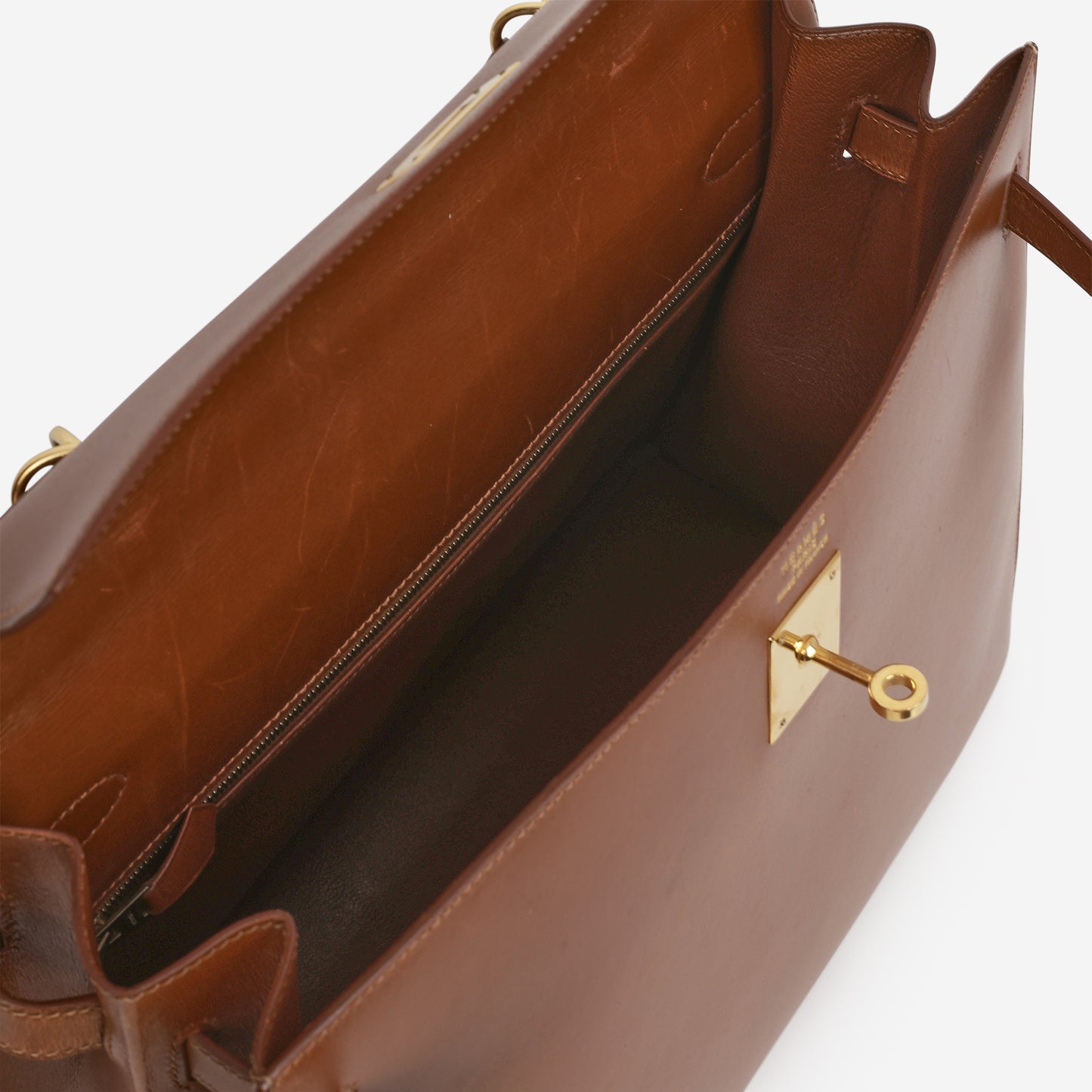 Hermès Vintage Kelly 35 Sellier - Noisette Box Calf | Gold Hardware