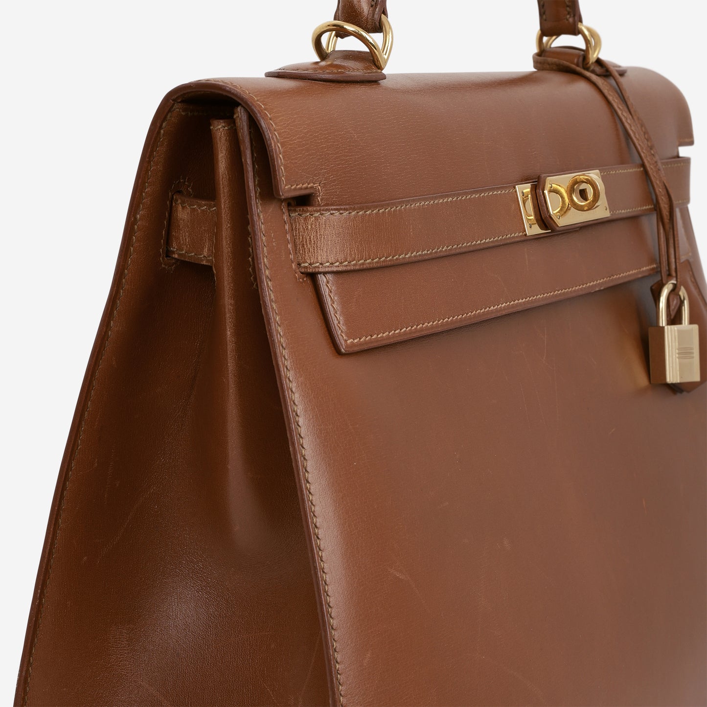 Hermès Vintage Kelly 35 Sellier - Noisette Box Calf | Gold Hardware