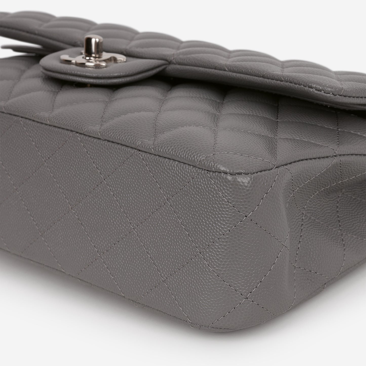 Chanel Medium Classic Flap - Grey Caviar | Silver Hardware