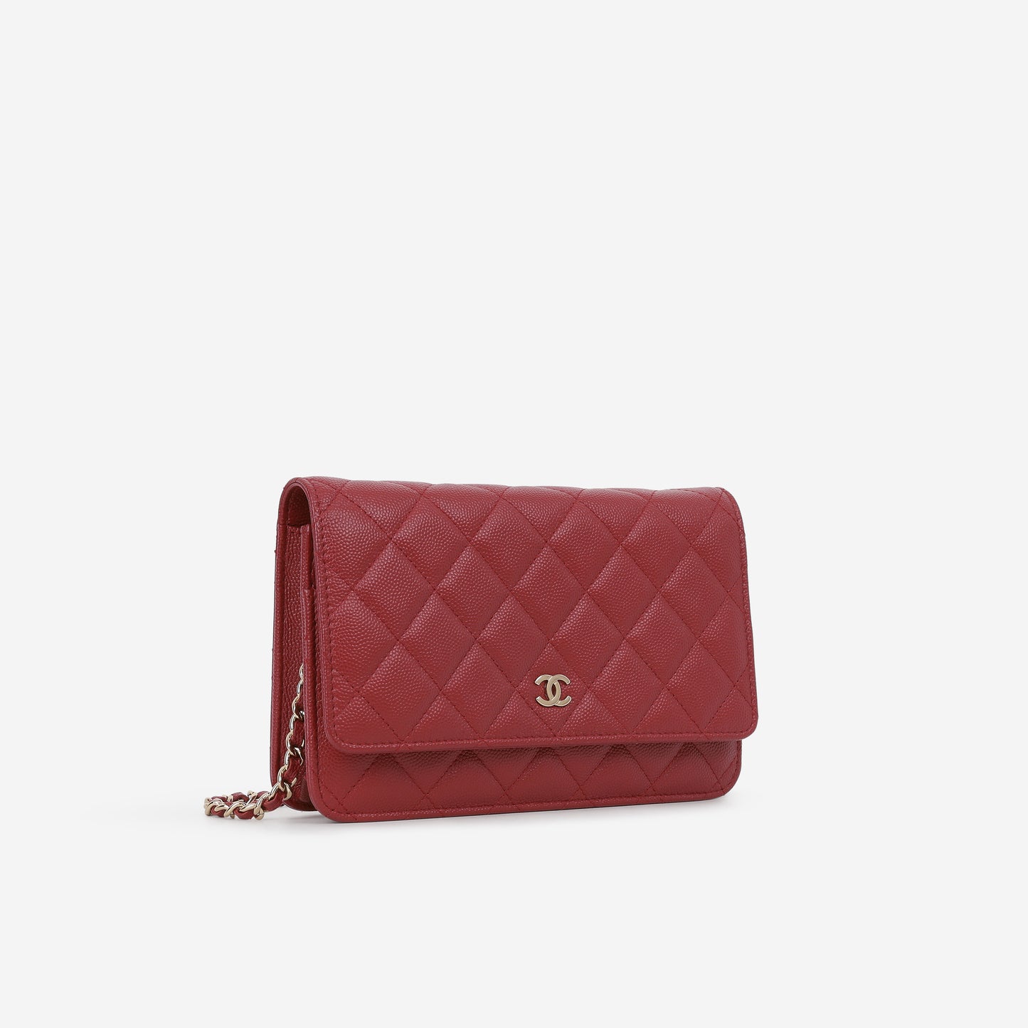 Chanel Classic Wallet on Chain - Red Caviar | Champagne Gold Hardware