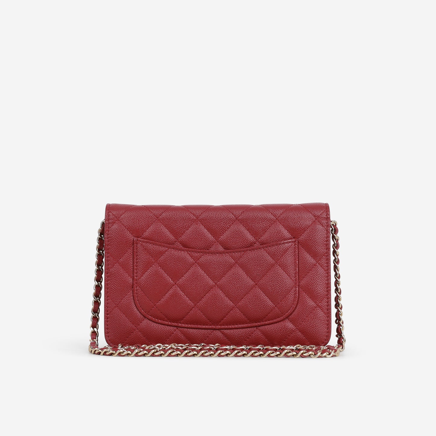 Chanel Classic Wallet on Chain - Red Caviar | Champagne Gold Hardware