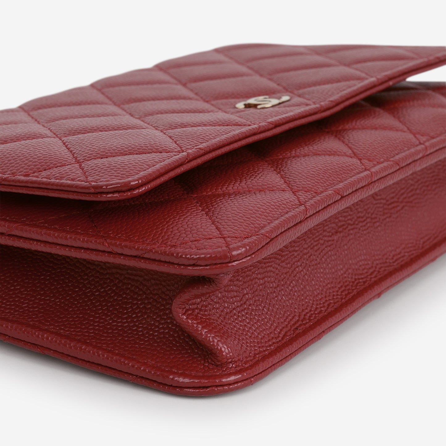 Chanel Classic Wallet on Chain - Red Caviar | Champagne Gold Hardware