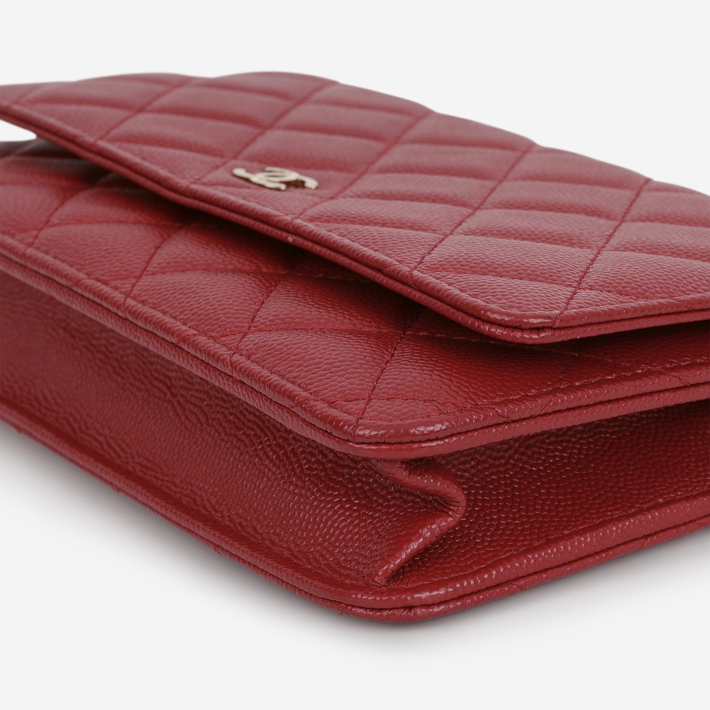 Chanel Classic Wallet on Chain - Red Caviar | Champagne Gold Hardware