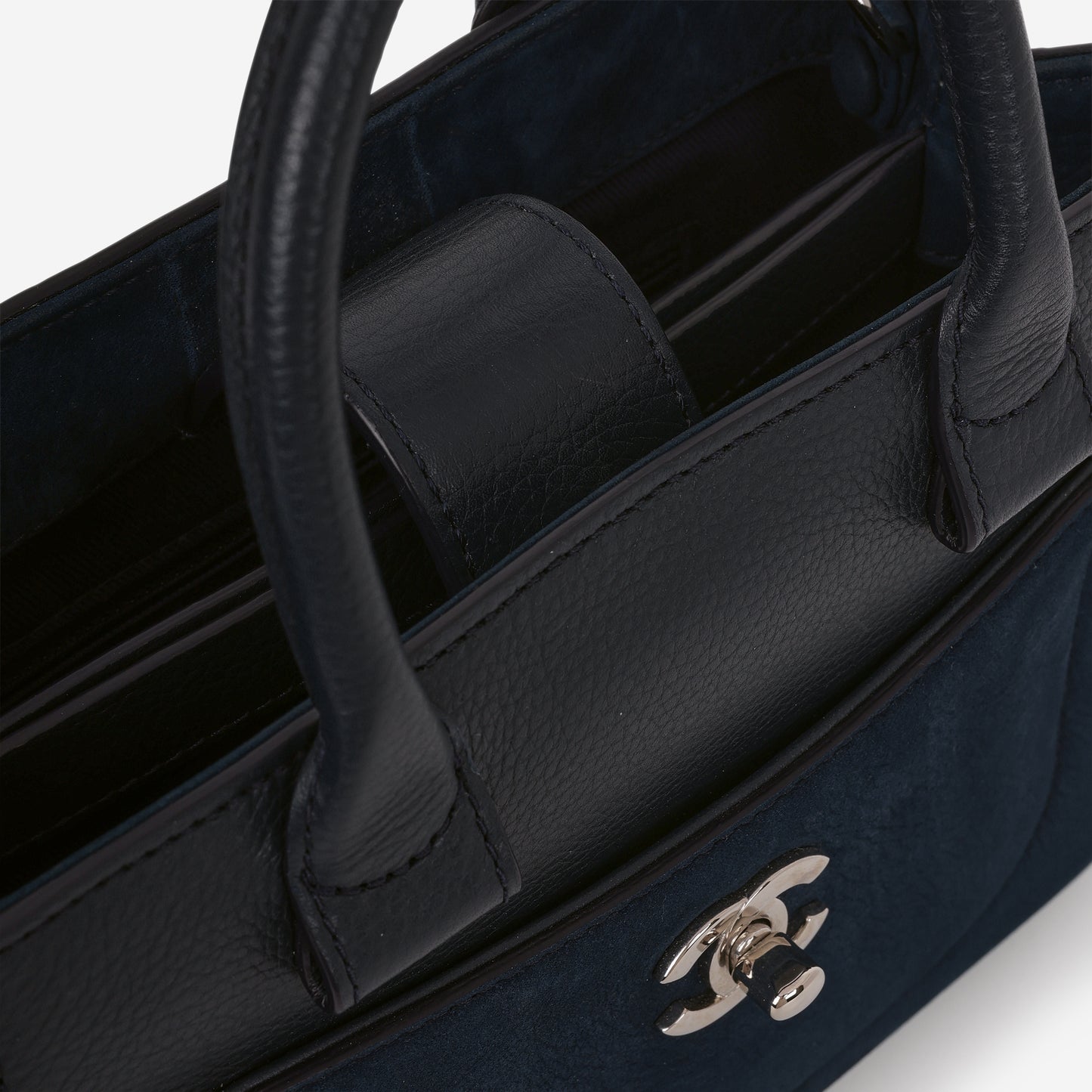 Chanel Neo Executive Tote - Blue Leather and Suede | Silver Hardware
