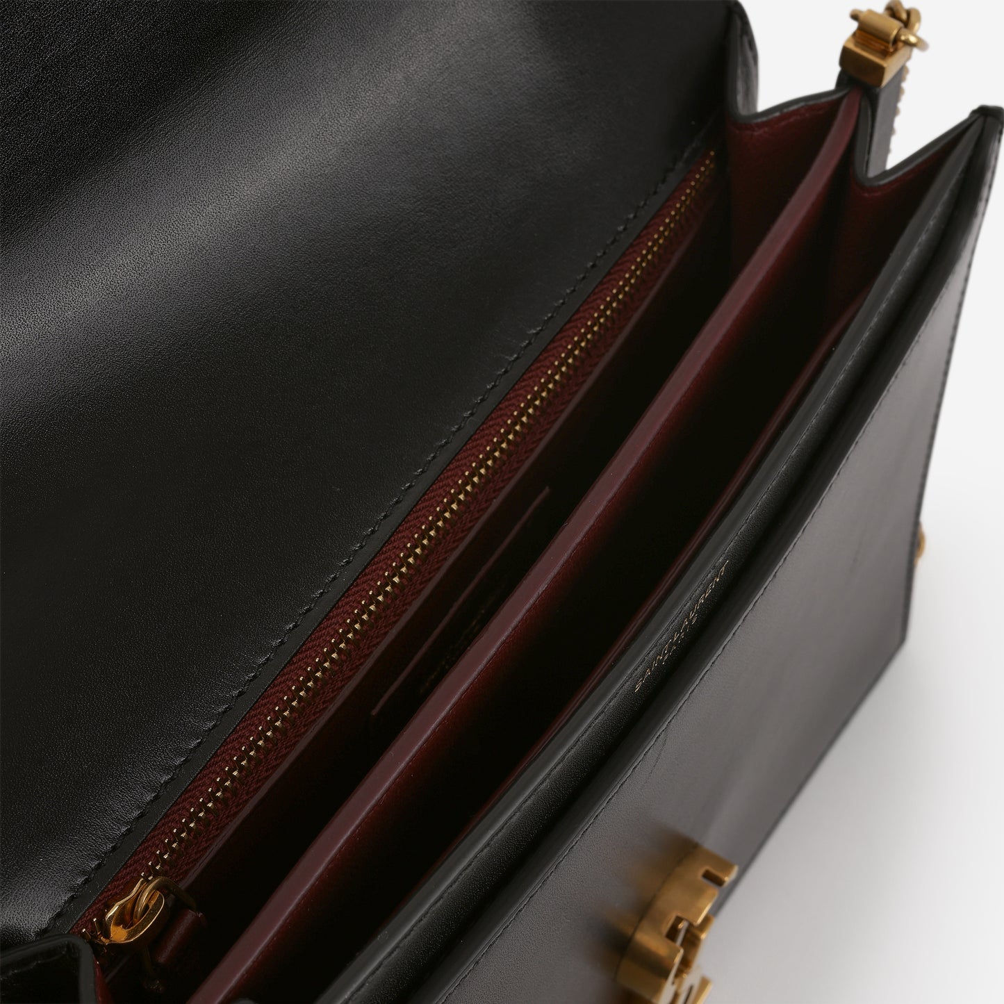 Saint Laurent Cassandra Shoulder Bag - Black Smooth Calfskin | Gold Hardware
