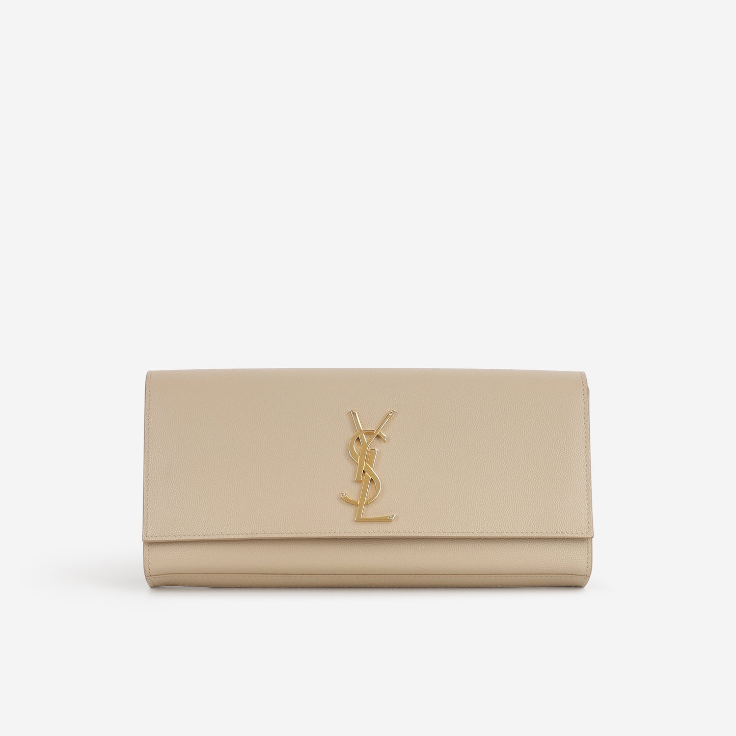 Saint Laurent Kate Clutch - Beige Grained Leather | Gold Hardware