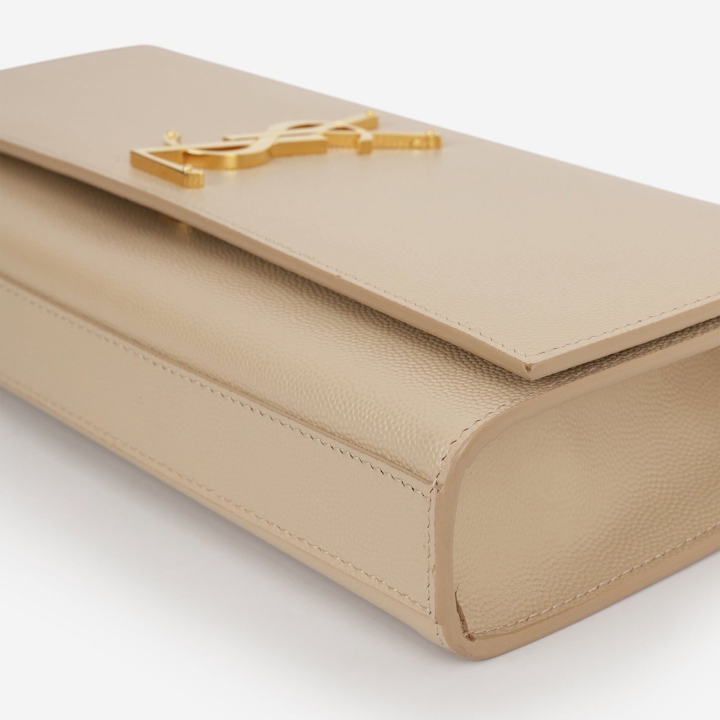 Saint Laurent Kate Clutch - Beige Grained Leather | Gold Hardware