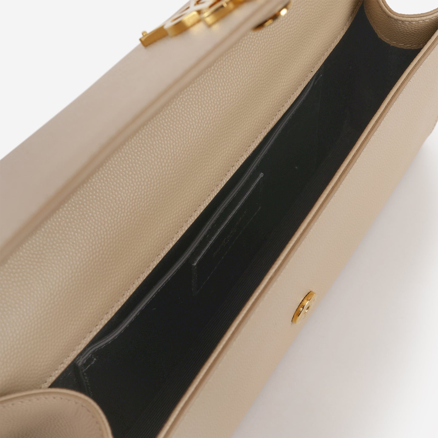 Saint Laurent Kate Clutch - Beige Grained Leather | Gold Hardware
